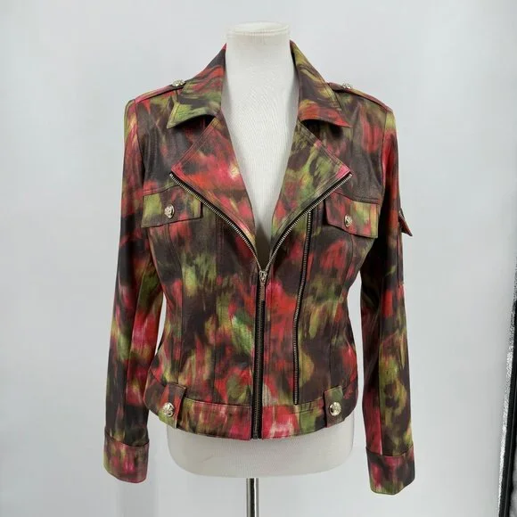 Insight New York Womens Vegan Leather Moto Jacket Size 8 - Picture 1 of 11